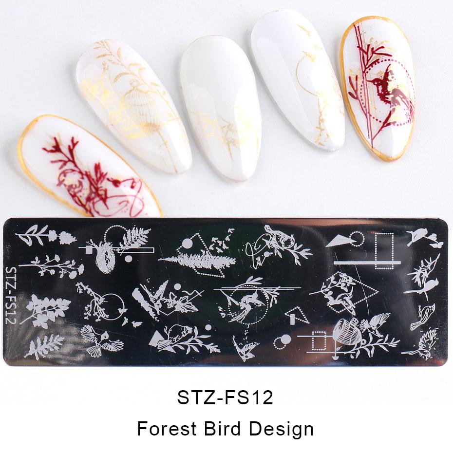 1 лист, набор пластин для штамповки ногтей, геометрические кружевные цветы, листья, полосатый дизайн, сладкое сердцебиение, дизайн ногтей, штамп, шаблон, форма