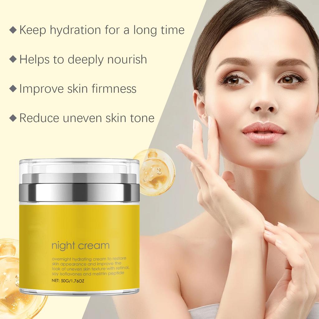 Ночной крем для укрепления кожи лица Питательный, осветляющий, увлажняющий, увлажняющий, разглаживающий морщины, увлажняющий крем для ухода за кожей