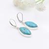 925 Sterling Silver Lab Turquoise Gemstone Earring, Handmade Earring, Women Earring, Birthday Gift