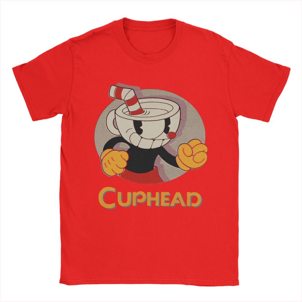 Mens TShirts Cuphead Fists Vintage 100 Cotton Tees Short Sleeve T Shirts Crew Neck Clothing Adult