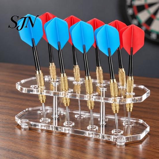 Dart Display Stand Acrylic Stand, 8 Caapcity Oblique Design Organizer, Space Wall Hanging Rack Saving Desktop Storage for Game Room Bar And Home Decor