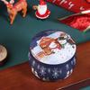 1Pcs Christmas Tinplate Round Candy Tin Can Candle Jars With Lid Candle Container Empty Box Cookie Candy Storage Gift Case
