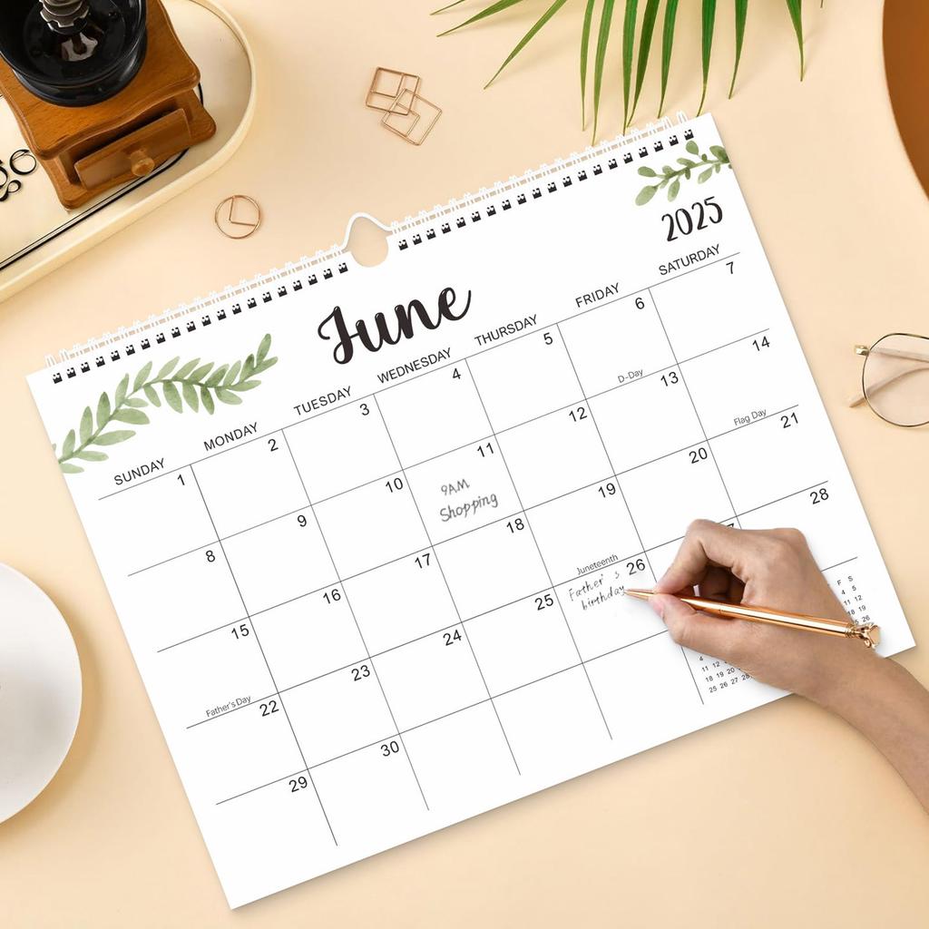 2025 Wall Calendar,Wall Calendar From January 2025 To 2026, Double Coil Binding, Large Wall Calendar With Thick Paper, Suitable For Home