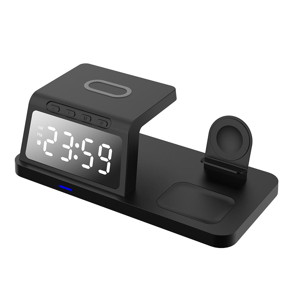 Беспроводное зарядное устройство, станция быстрой зарядки, беспроводное зарядное устройство 5 в 1, держатель для часов и телефона, зарядные устройства для мобильных телефонов, умные часы для спальни