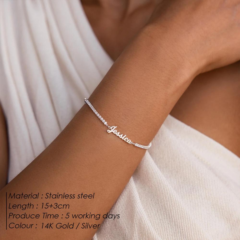 EMANCO Fashion Customized Name Bracelets Letter Stainless Steel Personalized Bracelets for Women Bangle Jewelry Not Allergic Gif