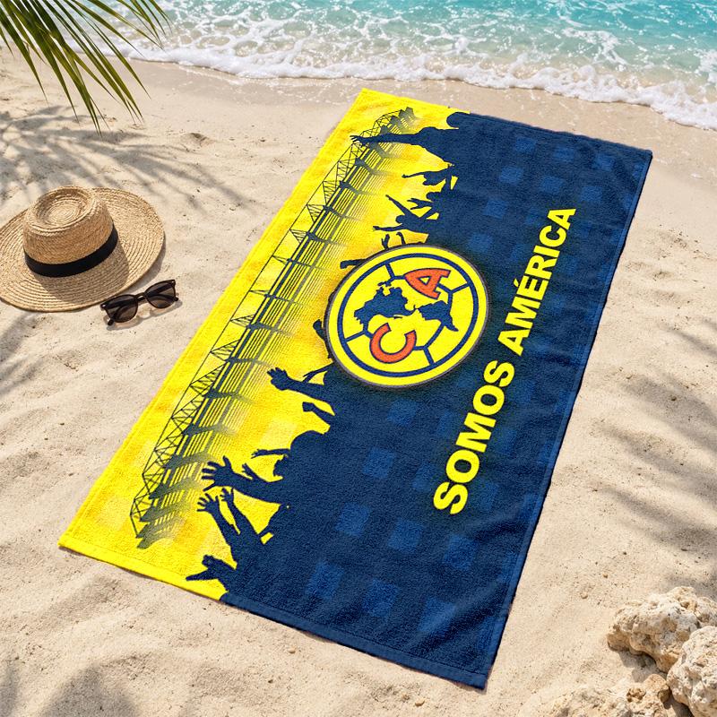 Пляжное полотенце из микрофибры Club America, быстросохнущее, не оставляющее песка, легкое, для путешествий, плавания, кемпинга