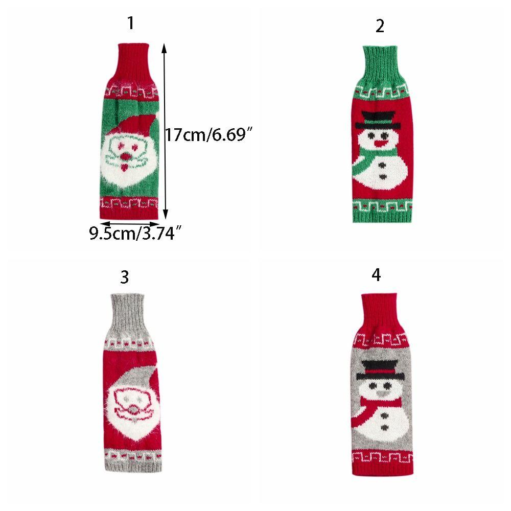 Cute Wine Bottle Gift Bag Handmade Christmas Day Dust Cover Knit Wine Bottle Cover  Restaurant