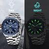 Часы BENYAR AKNIGHT, стильные часы, светящийся хронограф, фиксированный безель, аналоговый календарь, наручные часы, водонепроницаемые, японские кварцевые часы со стальным ремешком