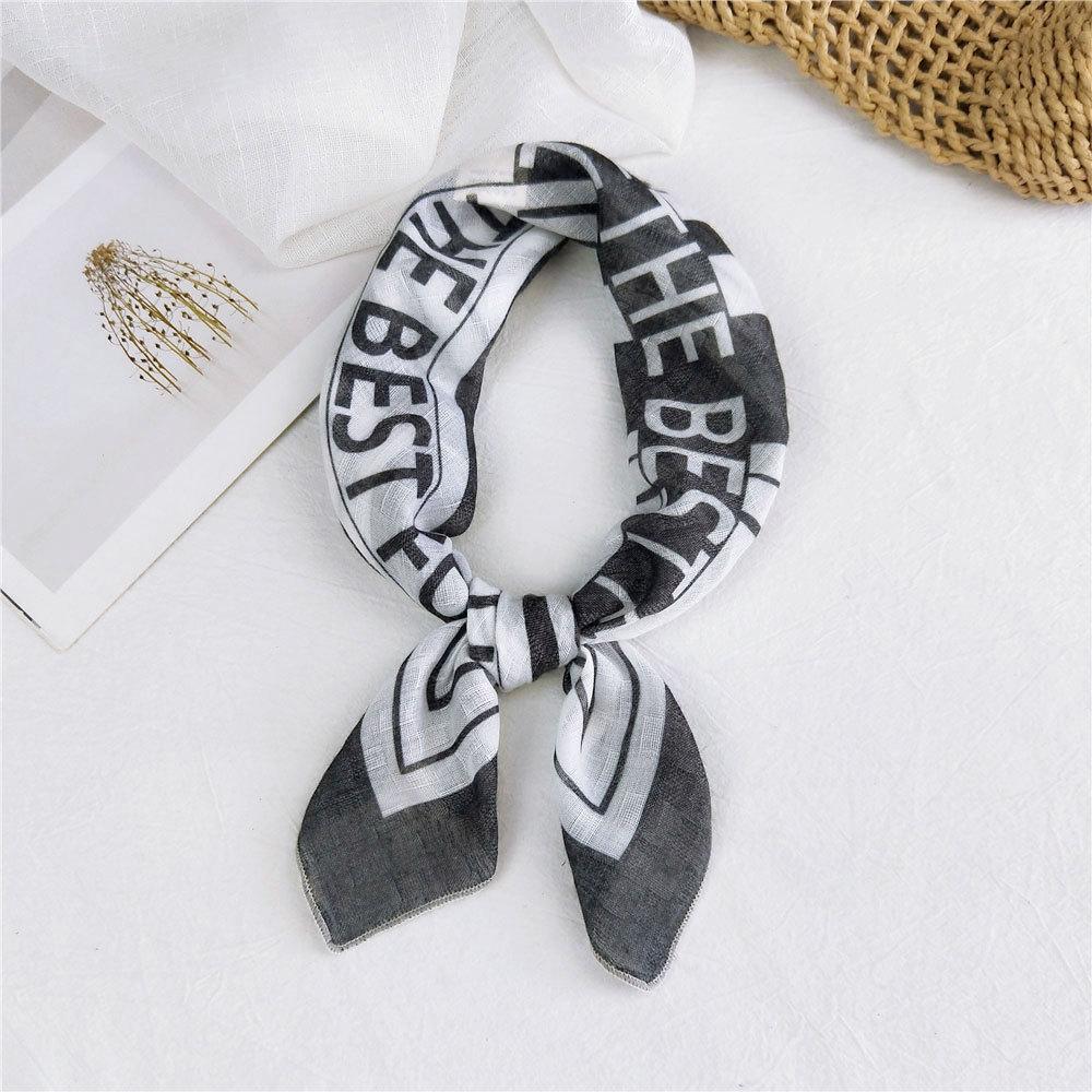 Decorative Simple Texture Silk Scarf Women'S New Style Spring And Autumn Summer Fashion Versatile Headscarf Work Scarf