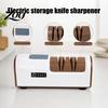 Professional Chef Knife Tool Electric Sharpener, USB Rechargeable Automatic Cutter Sharpener with 4 Non Slip Base Grinding Slots, Grinder for Kitchen