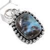 Caribbean Larimar Gemstone Handmade 925 Sterling Silver Gift Pendant 1.89" i9F60