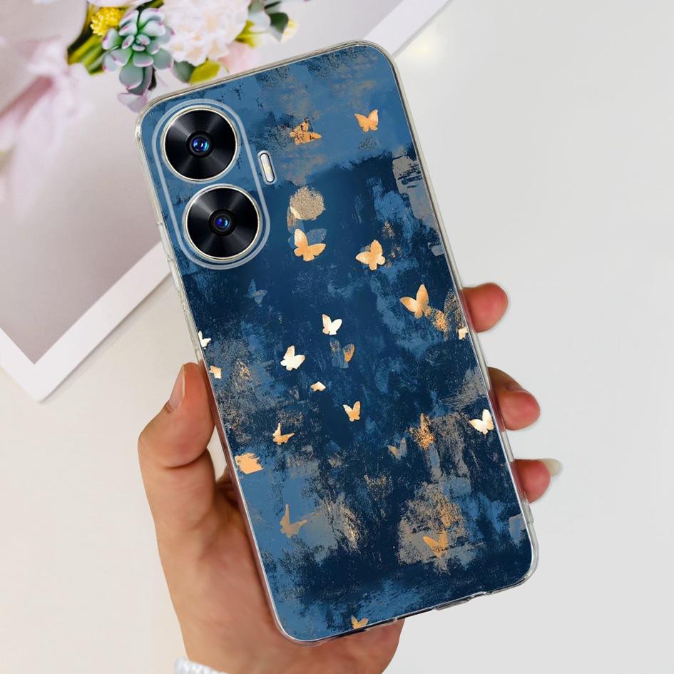 Чехол для Realme C55 RMX3710 Прозрачная крышка Модные узоры Мягкие силиконовые чехлы для телефона Для Realme C55 4G C 55 RealmeC55 Fundas