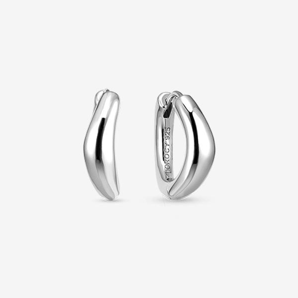 Dorocy Silver Floe Curve Ring Earrings (2 Types)