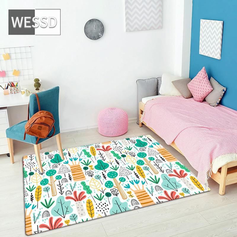 Ковер с мультяшным принтом, мягкий скандинавский ковер, нескользящий коврик татами, прикроватный коврик для спальни, большой каваи