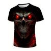 Men's Horror Skull Print T-Shirt 3D Print Vintage O-Neck Short Sleeve Fashion T-Shirts Men's Summer Street Clothing