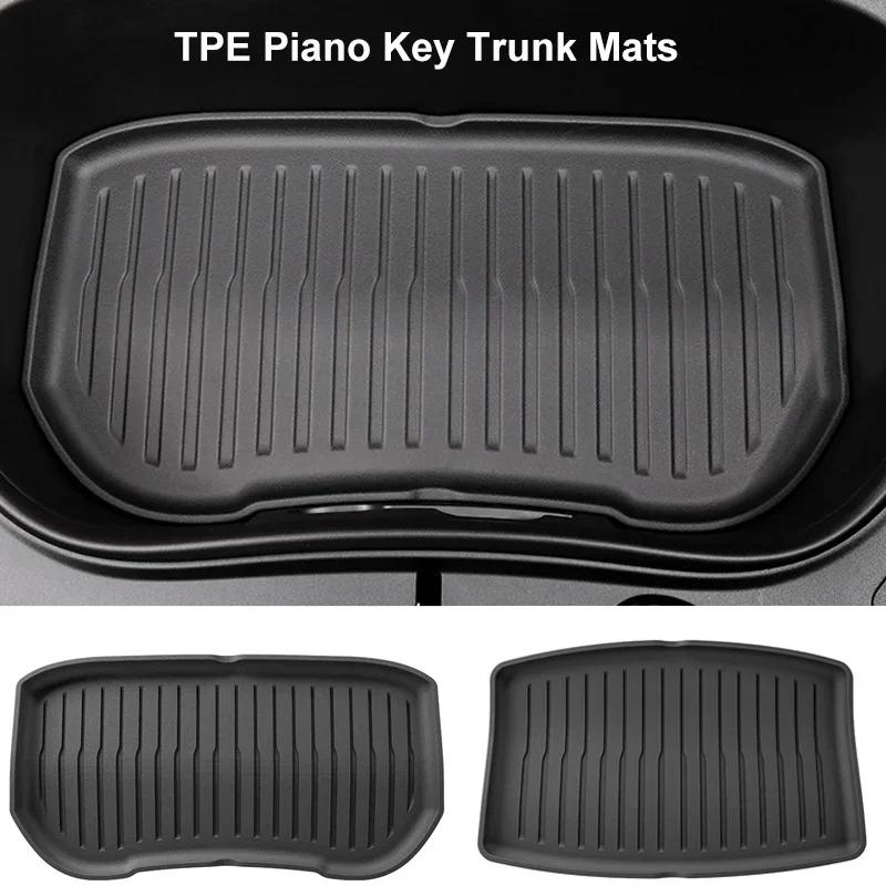 For Tesla Model 3+ 2024-2024 Upgrade TPE Front Storage Box Pad Rear Trunk Mat Waterproof Protective Liner Trunk Tray Floor Mat