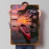 Kayak At Sunset Metal Signs Transportation Poster Home Decor Custom Tinplate Sign for Wall Art Decoration Vintage Metal Plate