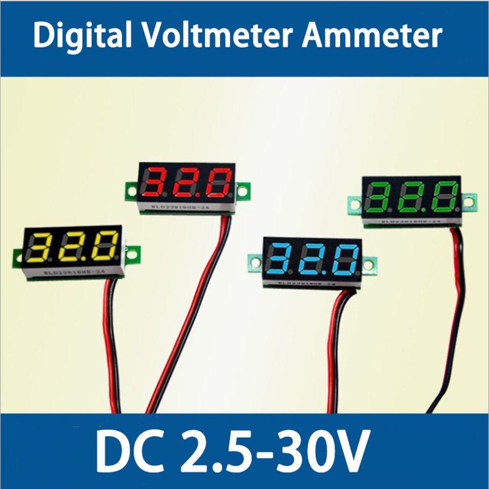 1 шт. DC 2,5-30 В испытательный прибор мини светодиодный дисплей 3-цифровой измеритель напряжения вольтметр вольтаметр панельный измеритель
