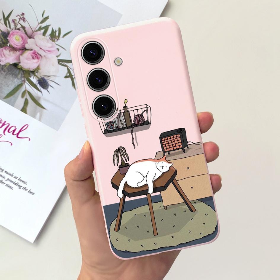 Чехол для Samsung Galaxy S24 Plus Милый Желтый Утенок Астронавт Матовый Силиконовый Мягкий Чехол для Samsung S 24 S24 Ultra S24+ 5G Funda