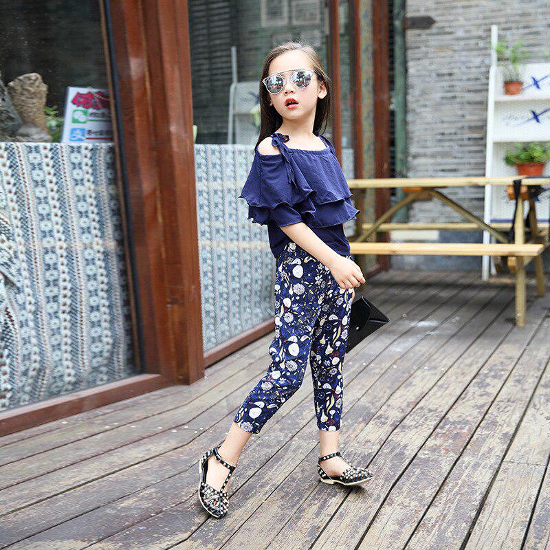 YUBAOBEI Комплекты одежды для девочек-подростков, летние комплекты одежды для девочек, топ-сарафан + штаны с цветочным принтом, одежда из 2 предметов для девочек