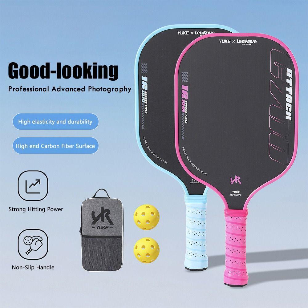 16MM Pickleball Rackets Carbon Fiber Pickle Ball Paddle Set Pickleball Paddles  for Adults Kids