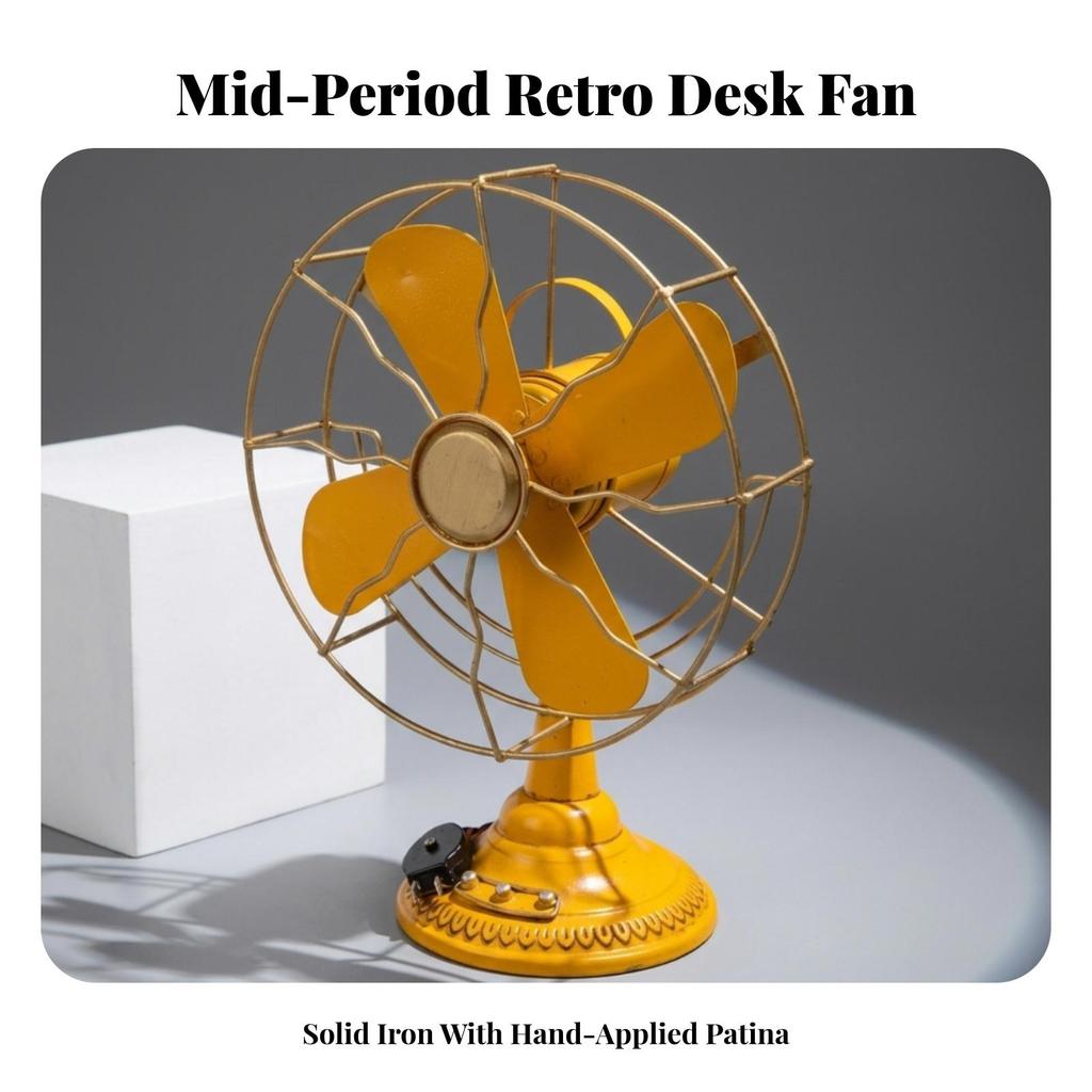 Industrial Vintage Fan Model Distressed Decorative Retro Desk Decor Antique