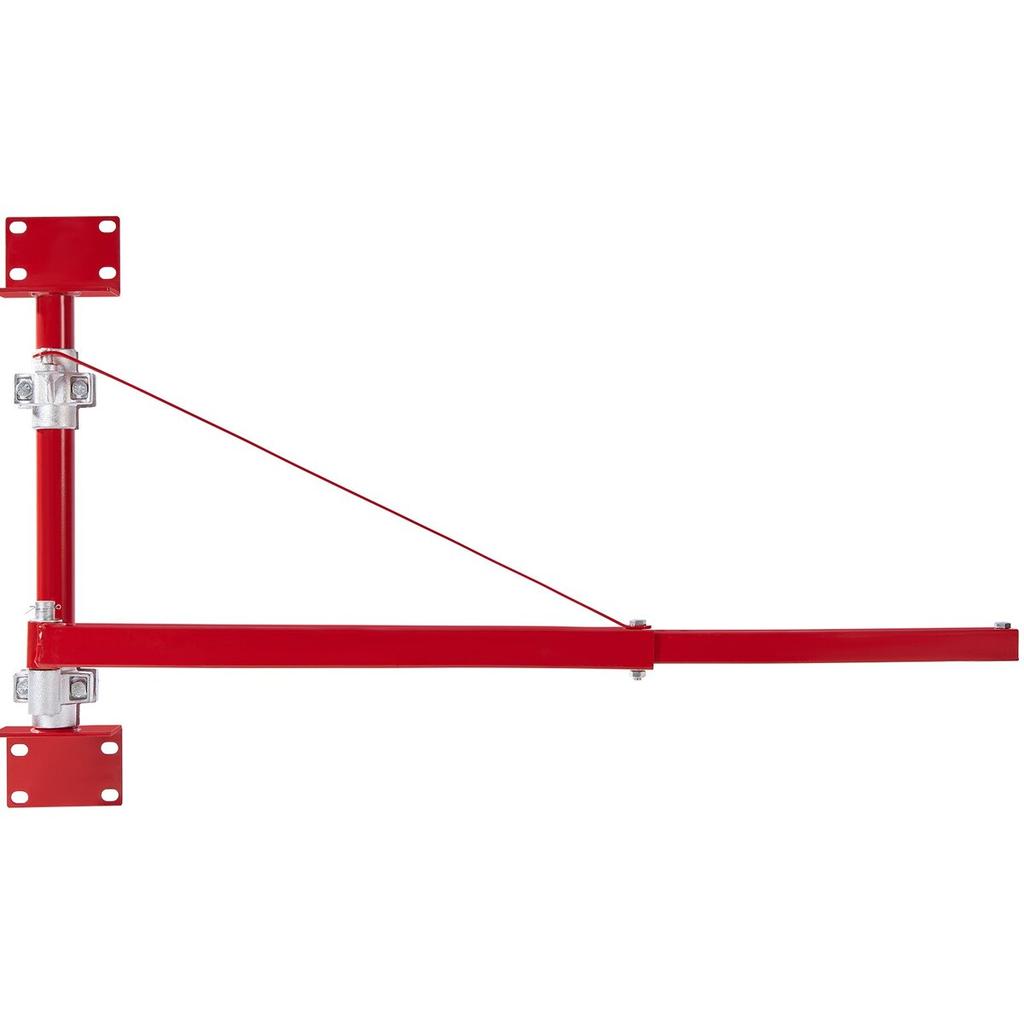 Electric Hoist Support Arm, 600 kg Max Load Capacity, Electric Hoist Holder Swing Arm with Pole, Steel Hoist Frame, 180° Swivel Scaffold Hoist Lifting