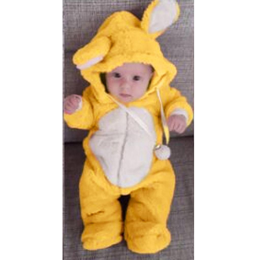 Зимний милый флисовый комбинезон для новорожденных мальчиков и девочек, теплая верхняя одежда