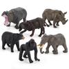 Simulation Wild African Animal Model Rhino Hippo Buffalo Black Bear Elephant Orangutan Mini Combination