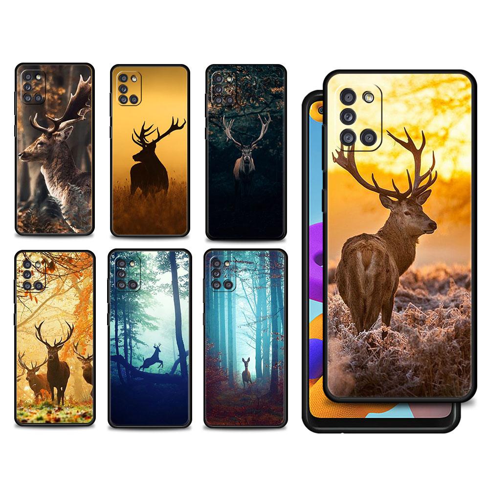 For Samsung Galaxy A02s A12 A31 A41 A32 4G A71 A21s A51 A52 A72 A53 A52s 5G A22 Deer Hunting Camo Cellphone Cases Phone Funda