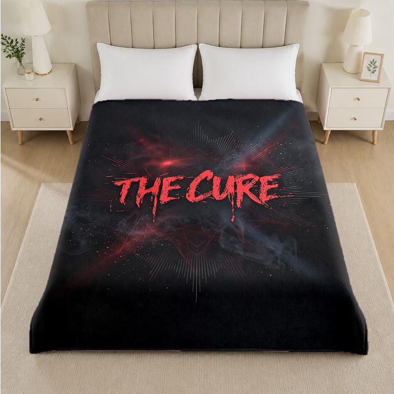 The Cure Print Flannel Blanket Cozy Lightweight Plush Throw Blanket For Bed Sofa Household Use
