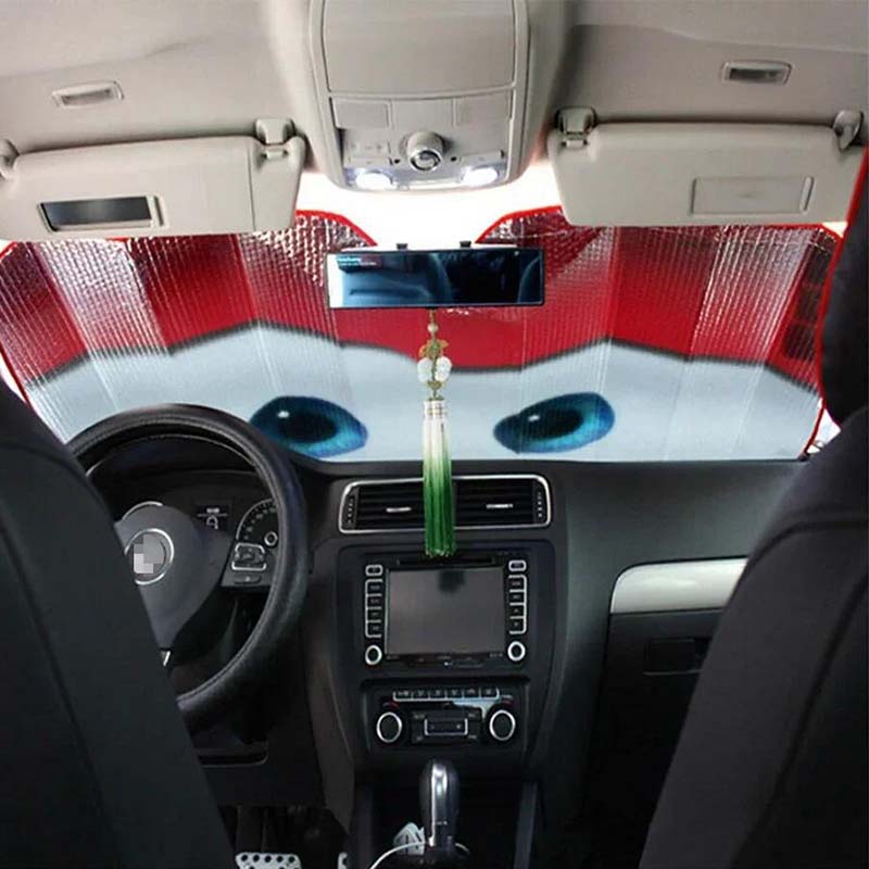 Cool Your Car Instantly Funny Eyes Windshield Shade Sunshade Blocks UV Rays and Folds for Easy Storage Accessories amabilis Updated