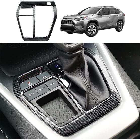 for Toyota RAV4 ABS Carbon Fiber Center Console Cup Holder Frame Trim Panel Cover Decoration for Toyota RAV4 2019 2020 2021 2022 Interior