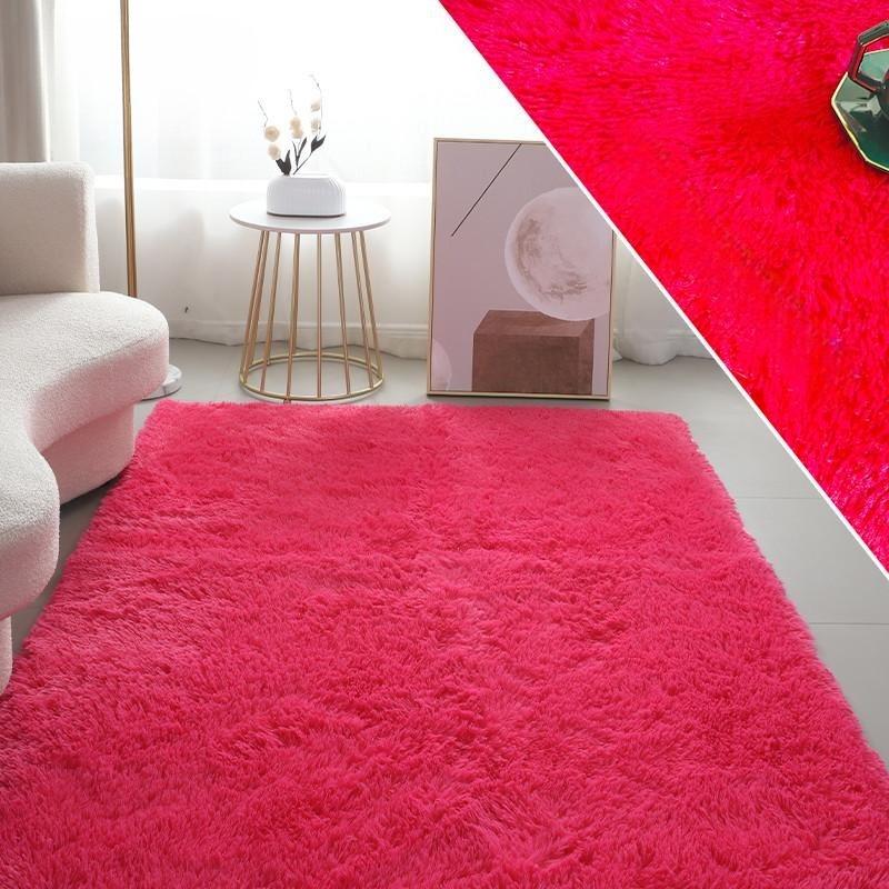 Плюшевый ковер в скандинавском стиле для гостиной, многоцветный, розовый, белый, пушистый коврик для спальни, мягкий ковер с длинным ворсом для детей