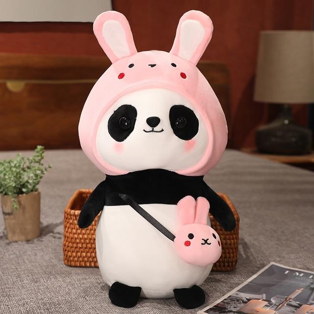 Charming Panda Plush Toys Lovely Animal Bears Cosplay Unicorn Dinosaur Rabbit Flowers Pillow Stuffed Soft for Children Gift