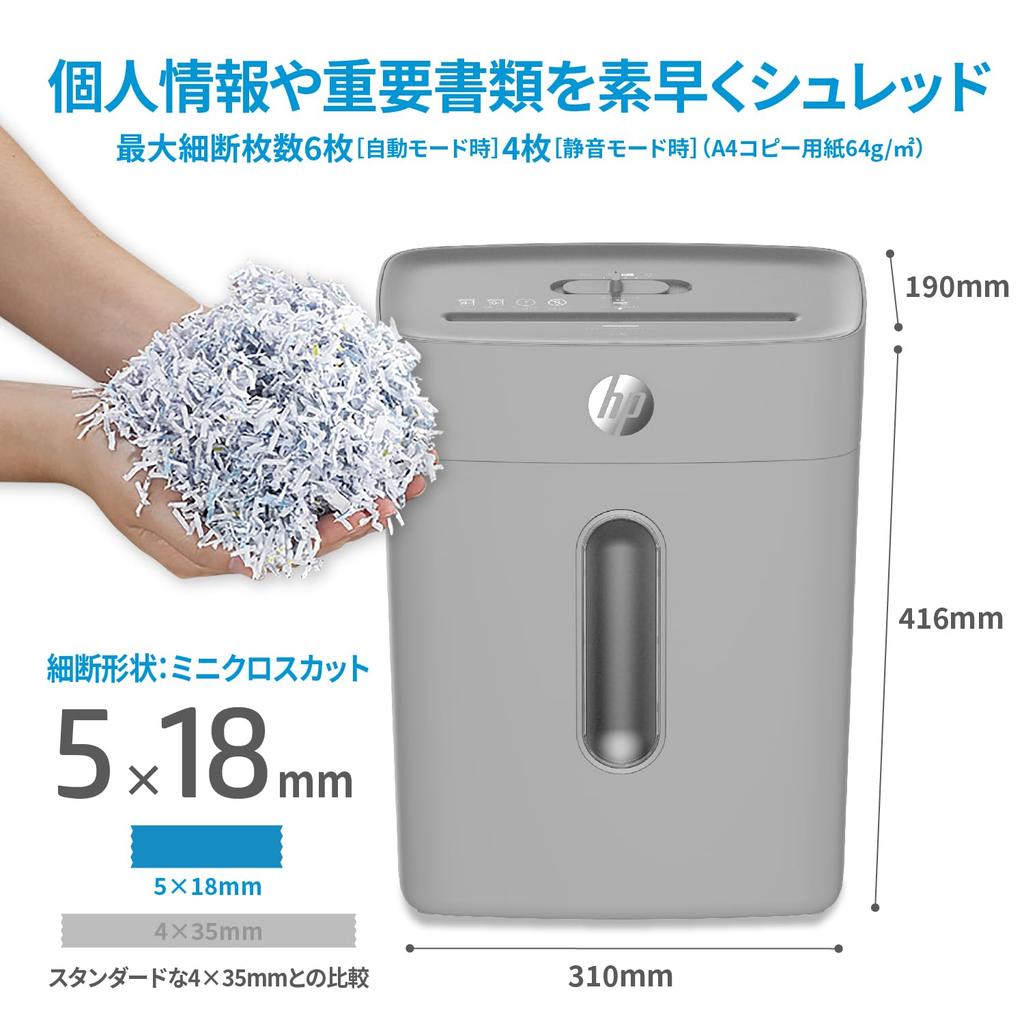 Электрический измельчитель HP для домашнего использования с тихим режимом, компактный мини-перекрестный рез 5x18 мм, измельчает 6 частей одновременно, большая емкость, пылеулавливающий тонкий Q1506CC