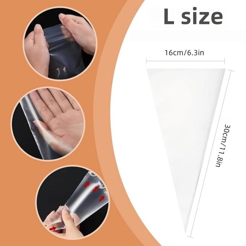 Одноразовые кондитерские мешки - Extra Thick Нескользящие мешки для выпечки с дизайном, предотвращающим разрыв, для украшения тортов, кексов