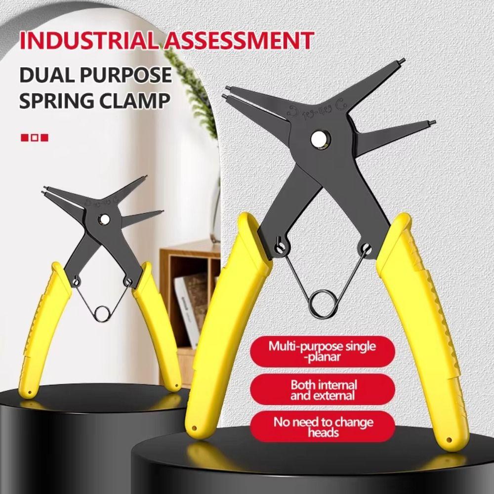 Multifunctional Circlip Pliers 2 in 1 Spring-loaded Pliers Internal and External Circlip