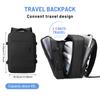 Business Travel Backpack for Men Expandable Water Resistant Backpack with USB, Black Laptop Backpack 15.6 Inch for College Work