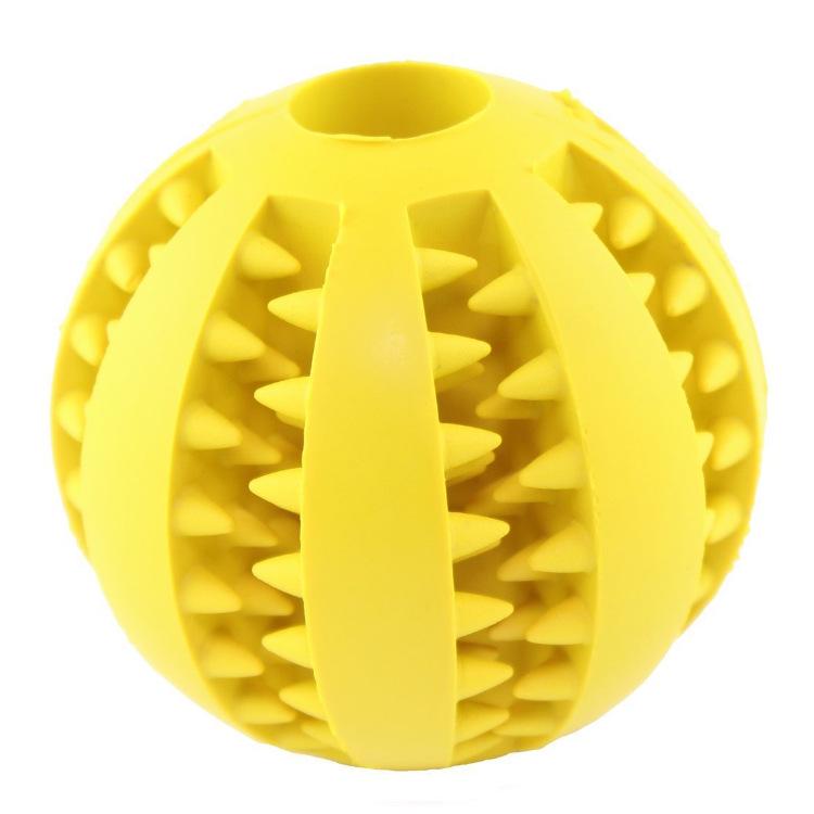 Chew-Resistant Rubber Teething Ball for Border Collies - Interactive, Self-Amusing, and Boredom-Relief Toy with Treat-Leaking Feature.