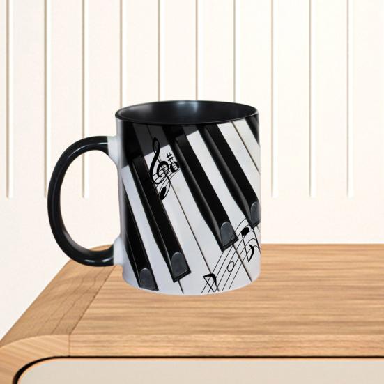 Музыкальная кружка Керамическая новинка Кружка с музыкальной нотой Большая вместимость 350 мл Дизайн гитары, пианино, скрипки Кружка для горячих напитков Музыкальная