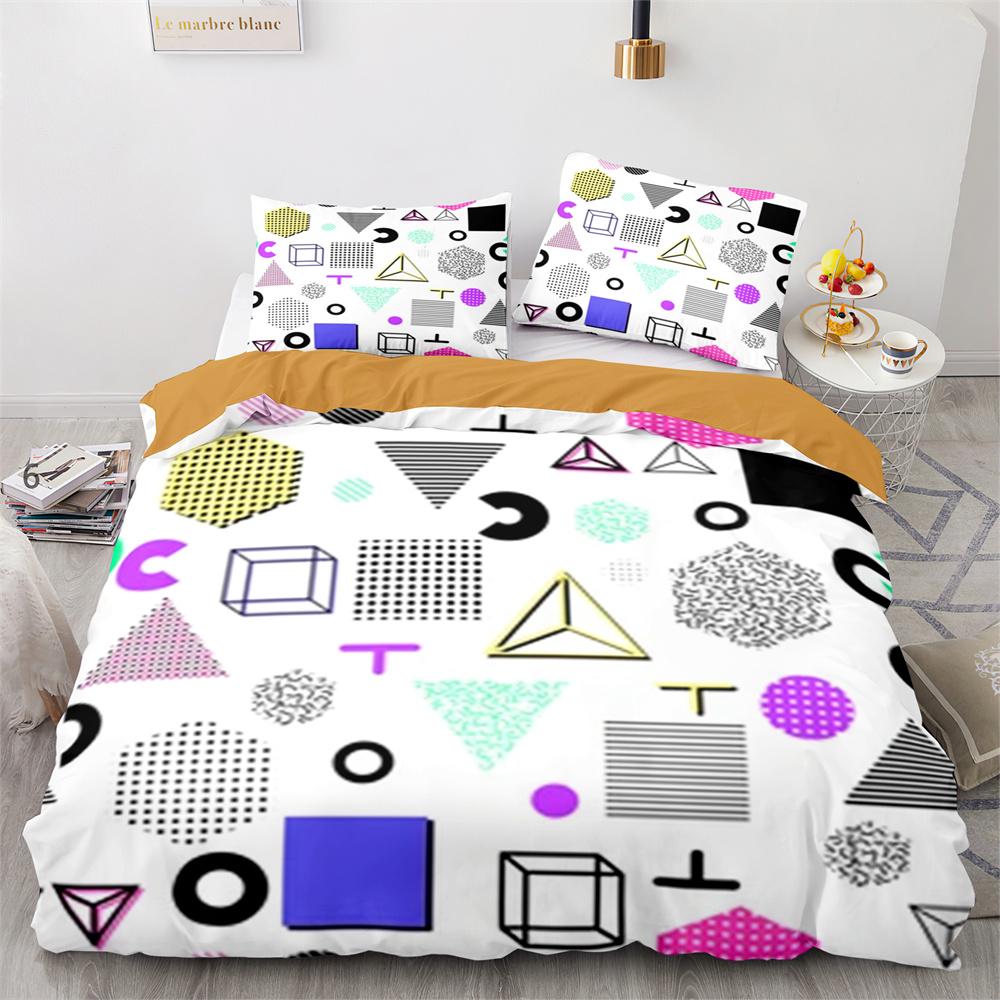Geometry Graphics Duvet Cover Set King Queen Twin Size For Teens Adults Bedding Set Polyester Comforter Cover With Pillowcase