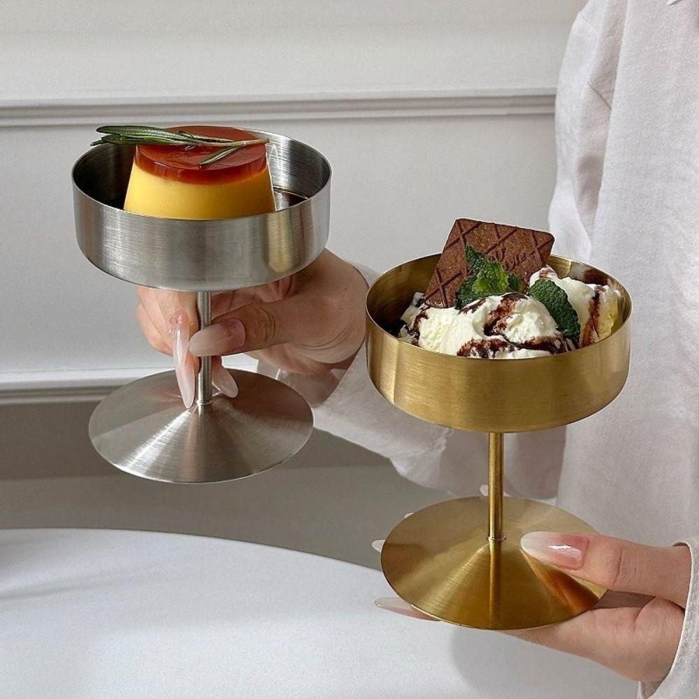 304 Stainless Steel Dessert Serving Cup Reusable Pudding Cup Bars Parties