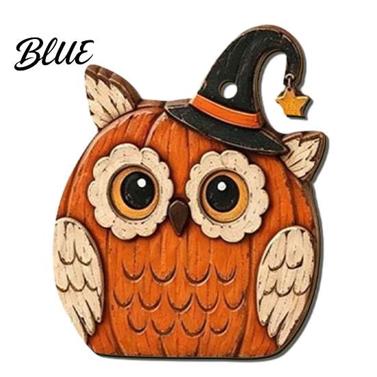 Kids Halloween Room Decor Vintage Wooden Hanging Ornaments Rustic Pumpkin Owl Ghost Farmhouse Eco Friendly Wood Decorations Tree Decoration with Rope