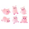 20/6pcs Resin Cute Glow-In-The-Dark Piggy Ornament DIY Keychain Micro-Landscaping Accessories Home Desktop Car Decoration