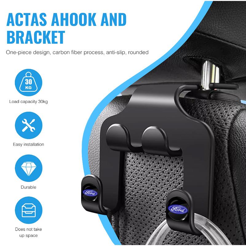 Car Seat Headrest Multifunctional Hook Hanger Storage Organizer For Ford Focus 2 3 MK2 MK3 Fiesta Mondeo Kuga Ecosport C-Max Auto Accessories