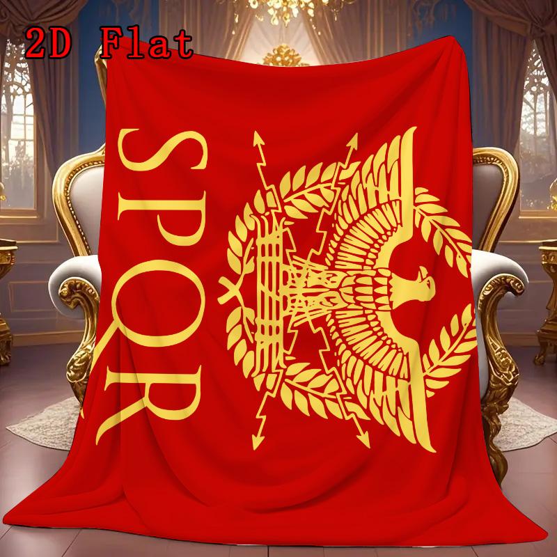 Ancient Roman Empire SPQR 2D Flat Pattern Flannel Blanket High quality All Seasons Warmth and Comfort Perfect for Christmas Gifts.MMT0918249