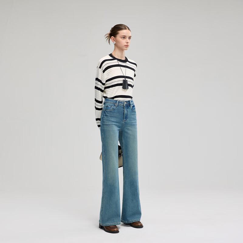 Женские расклешенные джинсы с высокой талией Fengxun