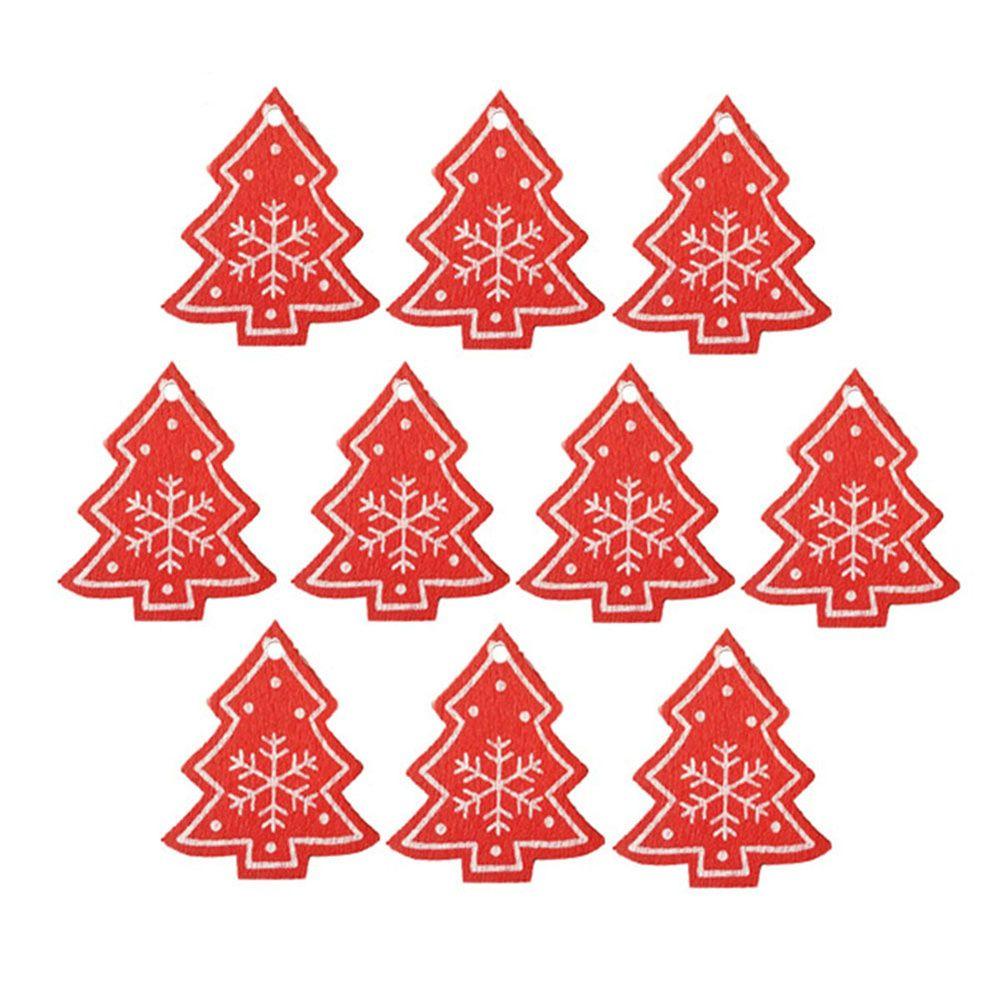 10pcs/set Festival Embellishment Decor Star Christmas Tree Ornament Party Supplies Wooden Tag