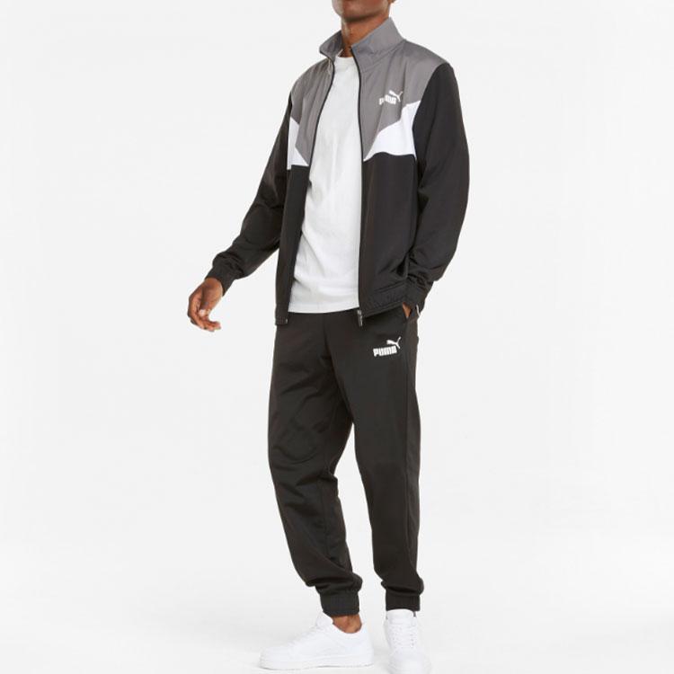 Puma Спортивный повседневный комплект из куртки и брюк для мужчин, черный 845848-01